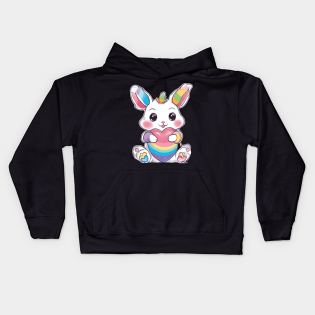 Rainbow Buny Kids Hoodie by animegirlnft