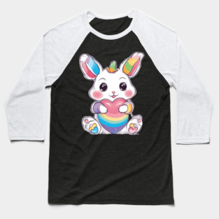 Rainbow Buny Baseball T-Shirt