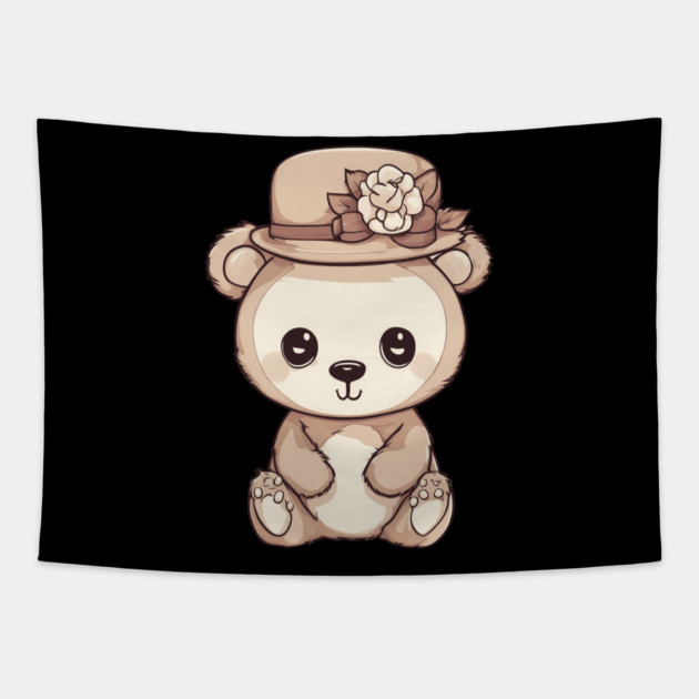 Kawaii Bear Tapestry by animegirlnft