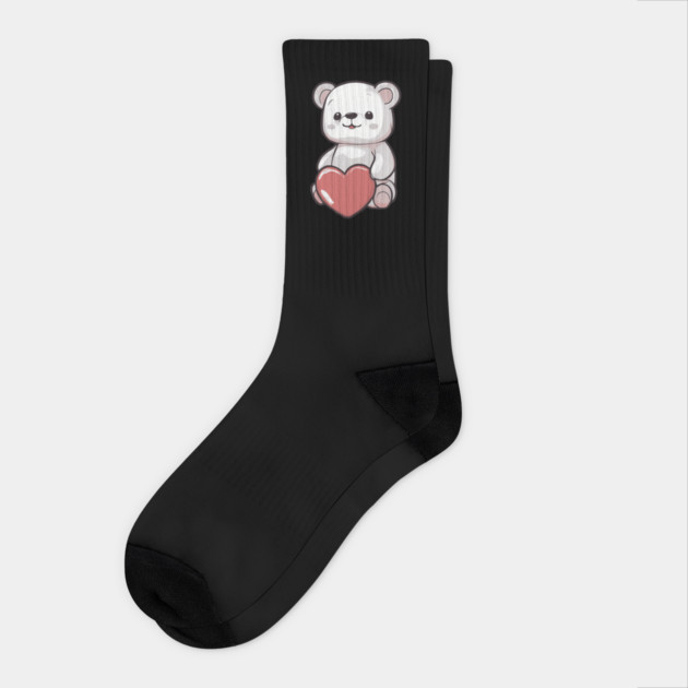 Valentine Bear Socks by animegirlnft