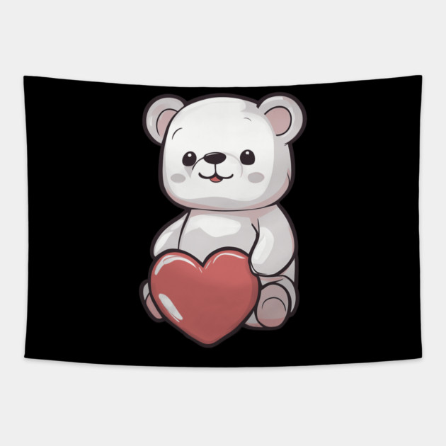 Valentine Bear Tapestry by animegirlnft