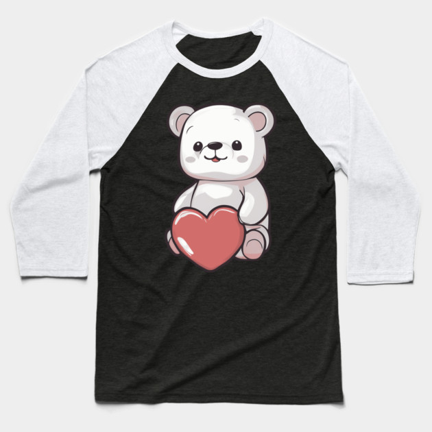 Valentine Bear Baseball T-Shirt by animegirlnft