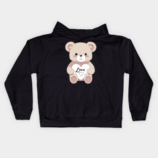 Valentine Teddy Bear Kids Hoodie
