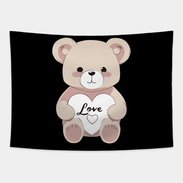 Valentine Teddy Bear Tapestry by animegirlnft