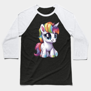 Baby Rainbow Unicorn Baseball T-Shirt