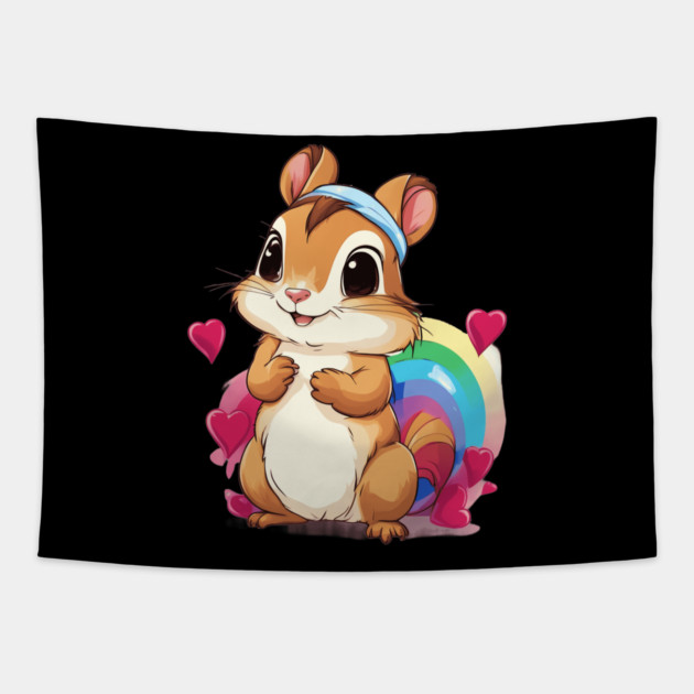 Love Squirrel Tapestry by animegirlnft