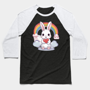 Rainbow Baby Rabbit Baseball T-Shirt