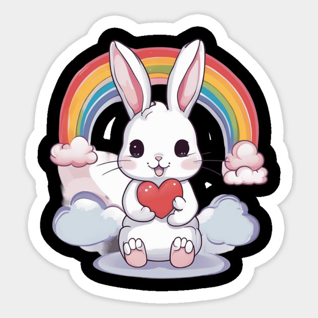 Rainbow Baby Rabbit Sticker by animegirlnft