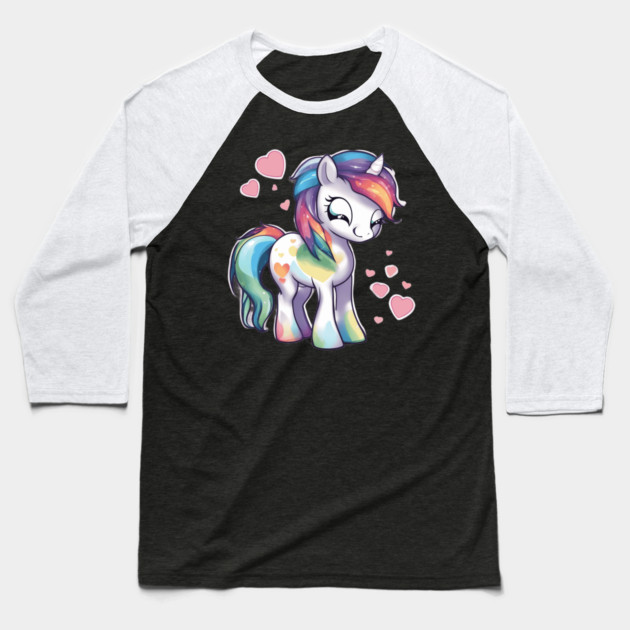 Valentine Pony Baseball T-Shirt by animegirlnft