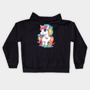 Rainbow Baby Pony Kids Hoodie