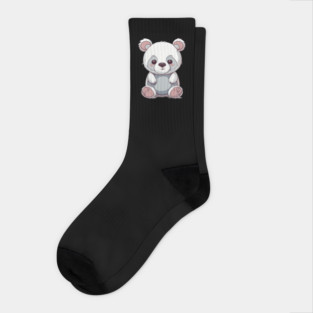 Baby White Panda Socks