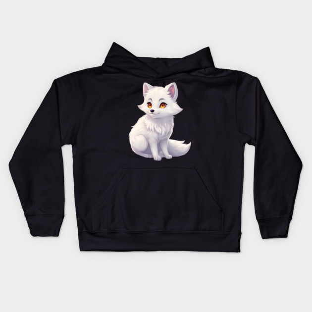 Cute Arctic Fox Kids Hoodie by animegirlnft