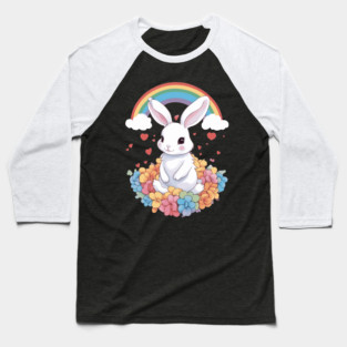 Rainbow Bunny Love Baseball T-Shirt