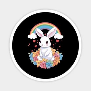 Rainbow Bunny Love Magnet
