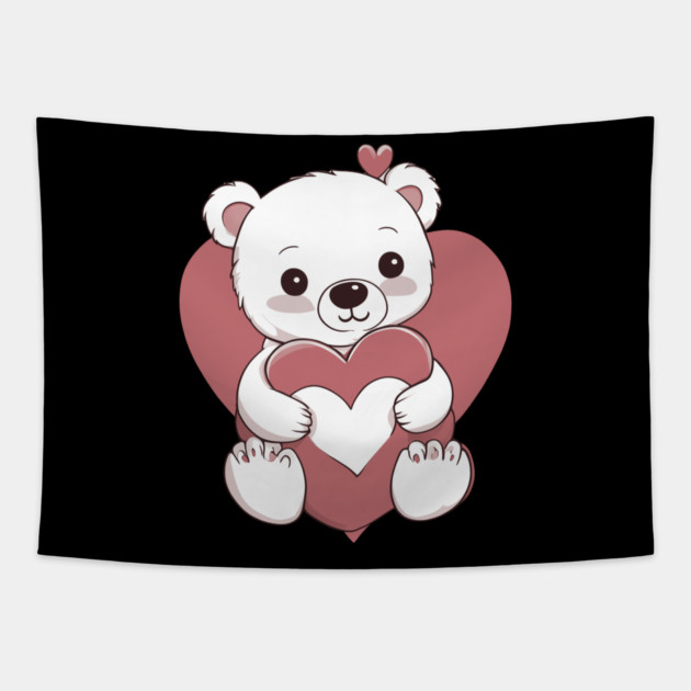 Valentine Bear Tapestry by animegirlnft