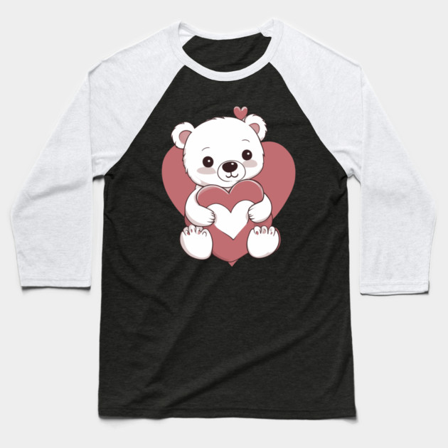 Valentine Bear Baseball T-Shirt by animegirlnft