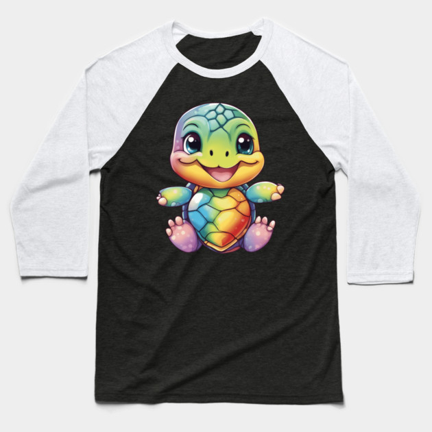 Kawaii Turtle Baseball T-Shirt by animegirlnft