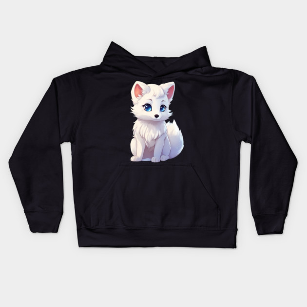 Anime Arctic Fox Kids Hoodie by animegirlnft