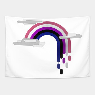 Minimalist Gender Fluid Drip Rainbow Tapestry