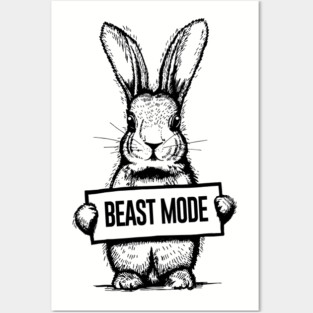 Bunny Beast Mode Posters and Art