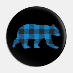 Gay Bear Blue Buffalo Check Plaid Bear | BearlyBrand Pin
