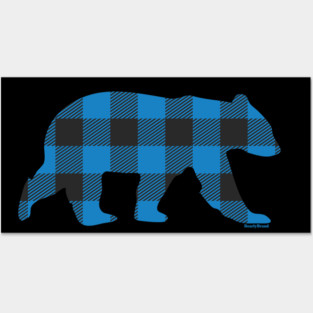 Gay Bear Blue Buffalo Check Plaid Bear | BearlyBrand Posters and Art