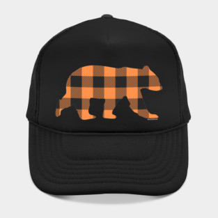 Orange Gay Bear Buffalo Check Plaid Bear | BearlyBrand Hat