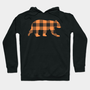 Orange Gay Bear Buffalo Check Plaid Bear | BearlyBrand Hoodie