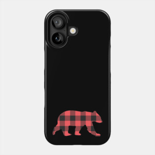 Red Gay Bear Buffalo Plaid Check Bear | BearlyBrand Phone Case