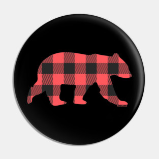Red Gay Bear Buffalo Plaid Check Bear | BearlyBrand Pin