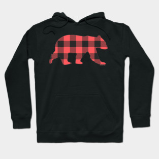 Red Gay Bear Buffalo Plaid Check Bear | BearlyBrand Hoodie