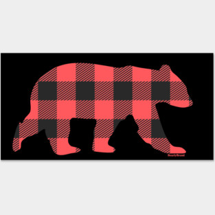 Red Gay Bear Buffalo Plaid Check Bear | BearlyBrand Posters and Art