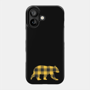 Gay Bear Yellow Buffalo Plaid Pattern | BearlyBrand Phone Case