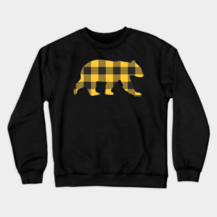 Gay Bear Yellow Buffalo Plaid Pattern | BearlyBrand Crewneck Sweatshirt