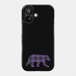 Purple Gay Bear Buffalo Plaid Check Bear | BearlyBrand Phone Case