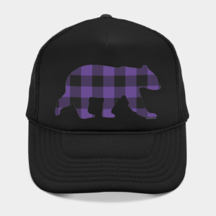 Purple Gay Bear Buffalo Plaid Check Bear | BearlyBrand Hat