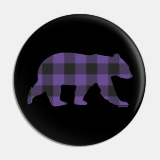 Purple Gay Bear Buffalo Plaid Check Bear | BearlyBrand Pin