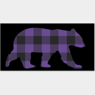Purple Gay Bear Buffalo Plaid Check Bear | BearlyBrand Posters and Art