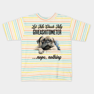 Dog Checking Its Giveashitometer funny design Kids T-Shirt