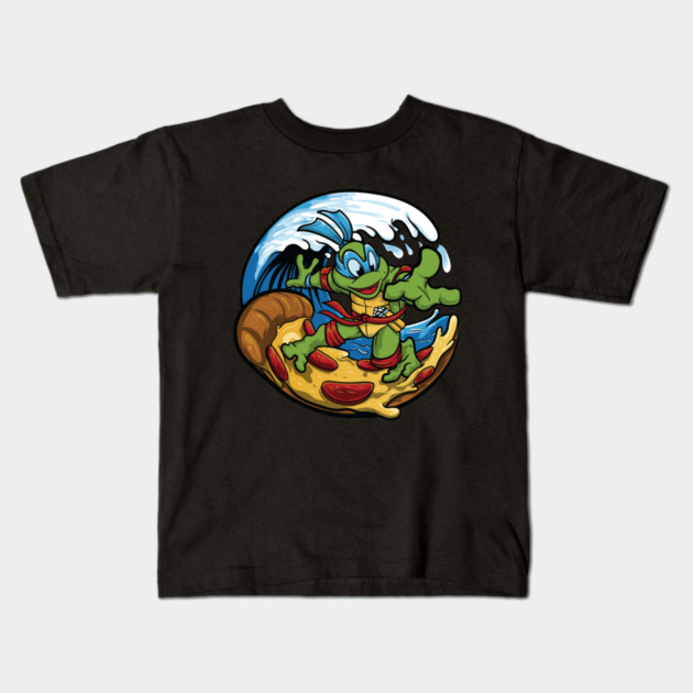 Pizza Shredder Wave Rider Kids T-Shirt by MCALTees