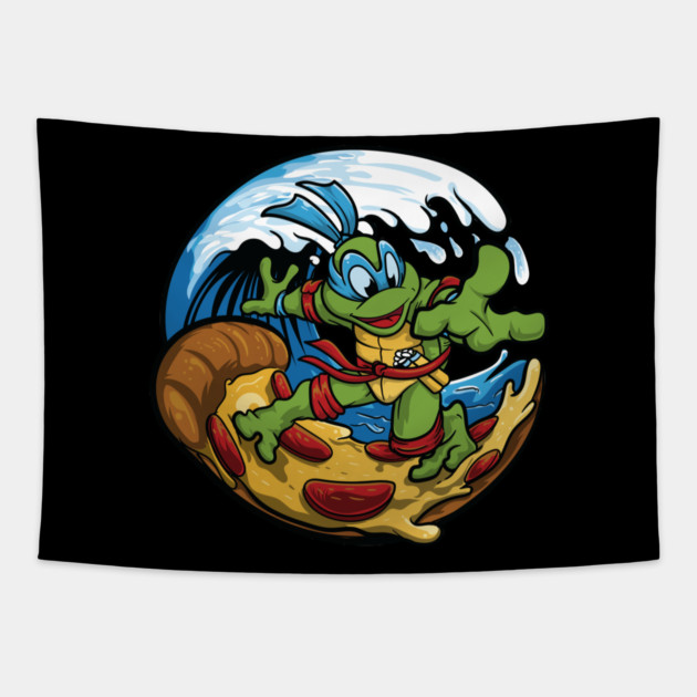 Pizza Shredder Wave Rider Tapestry by MCALTees