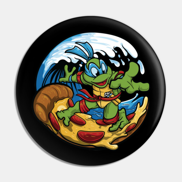 Pizza Shredder Wave Rider Pin by MCALTees