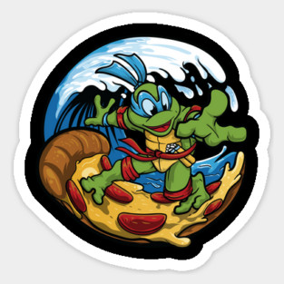 Pizza Shredder Wave Rider Sticker