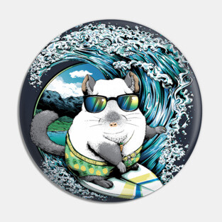 Surf's Up - Surfing Chinchilla Pin