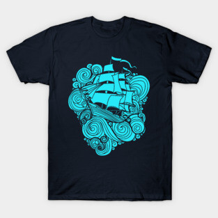 Swirling Seas & Ship Shape T-Shirt