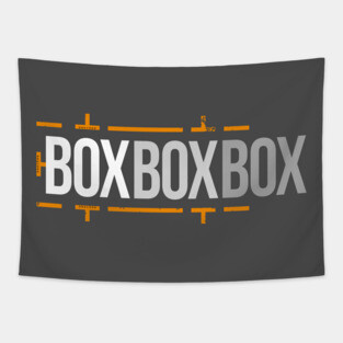 'Box Box Box' Formula 1 Racing Pitstop Design Tapestry