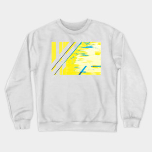 Bamboo grove in Neon Blue and Canary Yellow Crewneck Sweatshirt