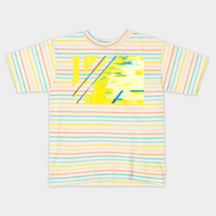 Bamboo grove in Neon Blue and Canary Yellow Kids T-Shirt