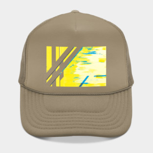 Bamboo grove in Neon Blue and Canary Yellow Hat