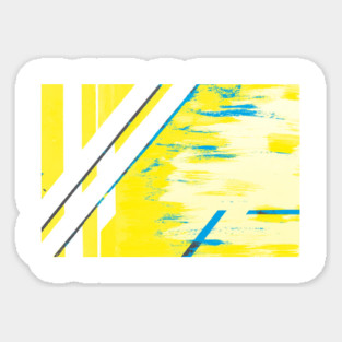 Bamboo grove in Neon Blue and Canary Yellow Magnet